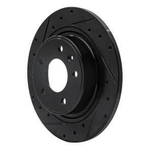 Buick Verano Brake Rotor (1) - Rear Left - R1 Concepts - Drilled & Slotted - Black - `11-`19